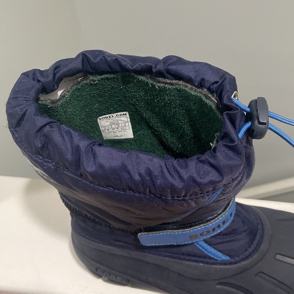 Sorel Winter snow boots black and blue kids size 6  *inspect photos for wear - Picture 9 of 17